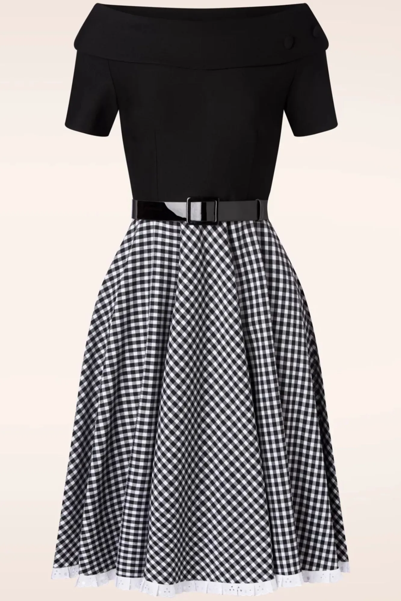 brigitte_gingham_swing_jurk_in_zwart_en_wit_1.webp New Glamour Bunny Brigitte Gingham Swing Jurk In Zwart En Wit