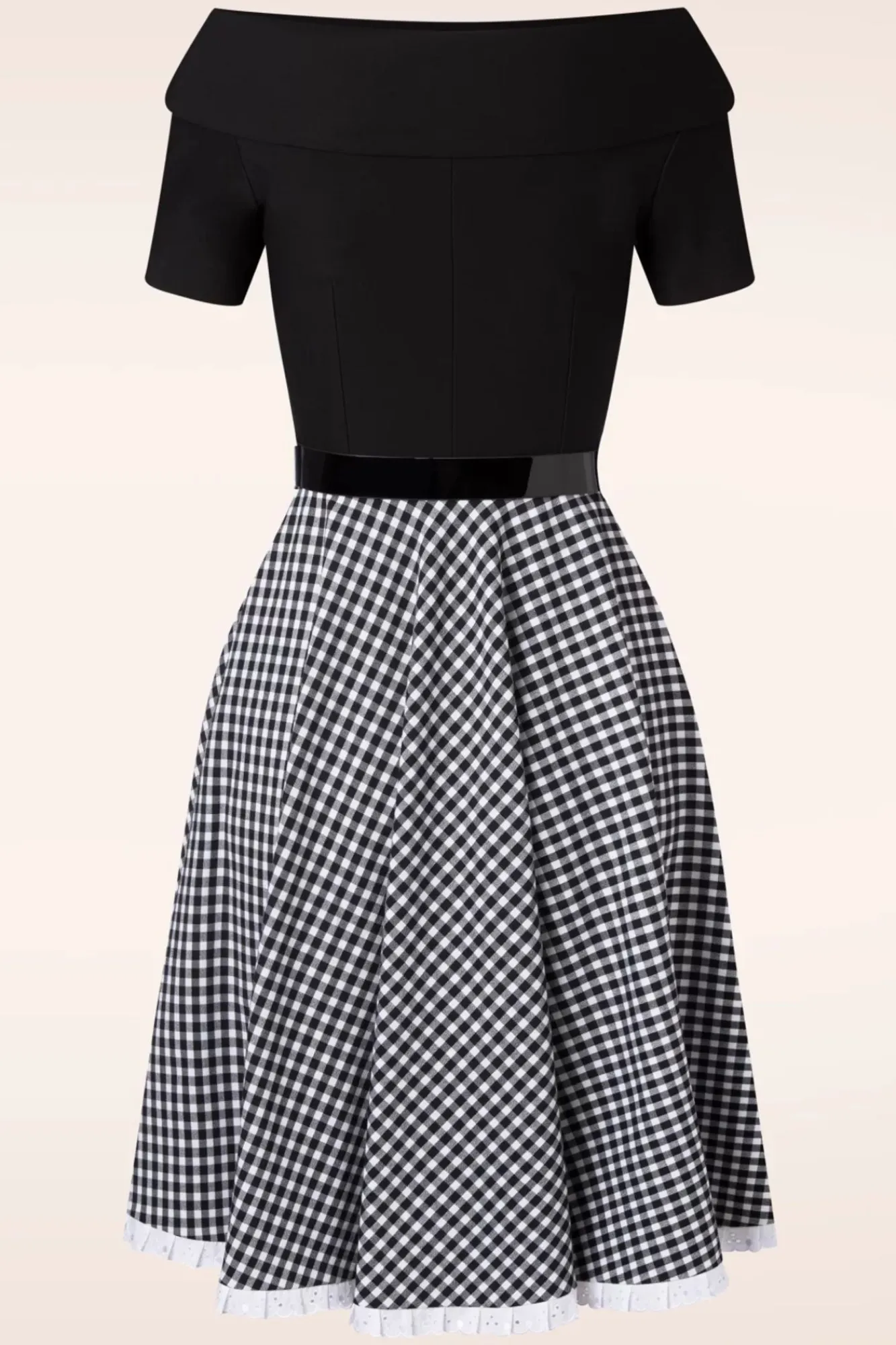 brigitte_gingham_swing_jurk_in_zwart_en_wit_2.webp New Glamour Bunny Brigitte Gingham Swing Jurk In Zwart En Wit