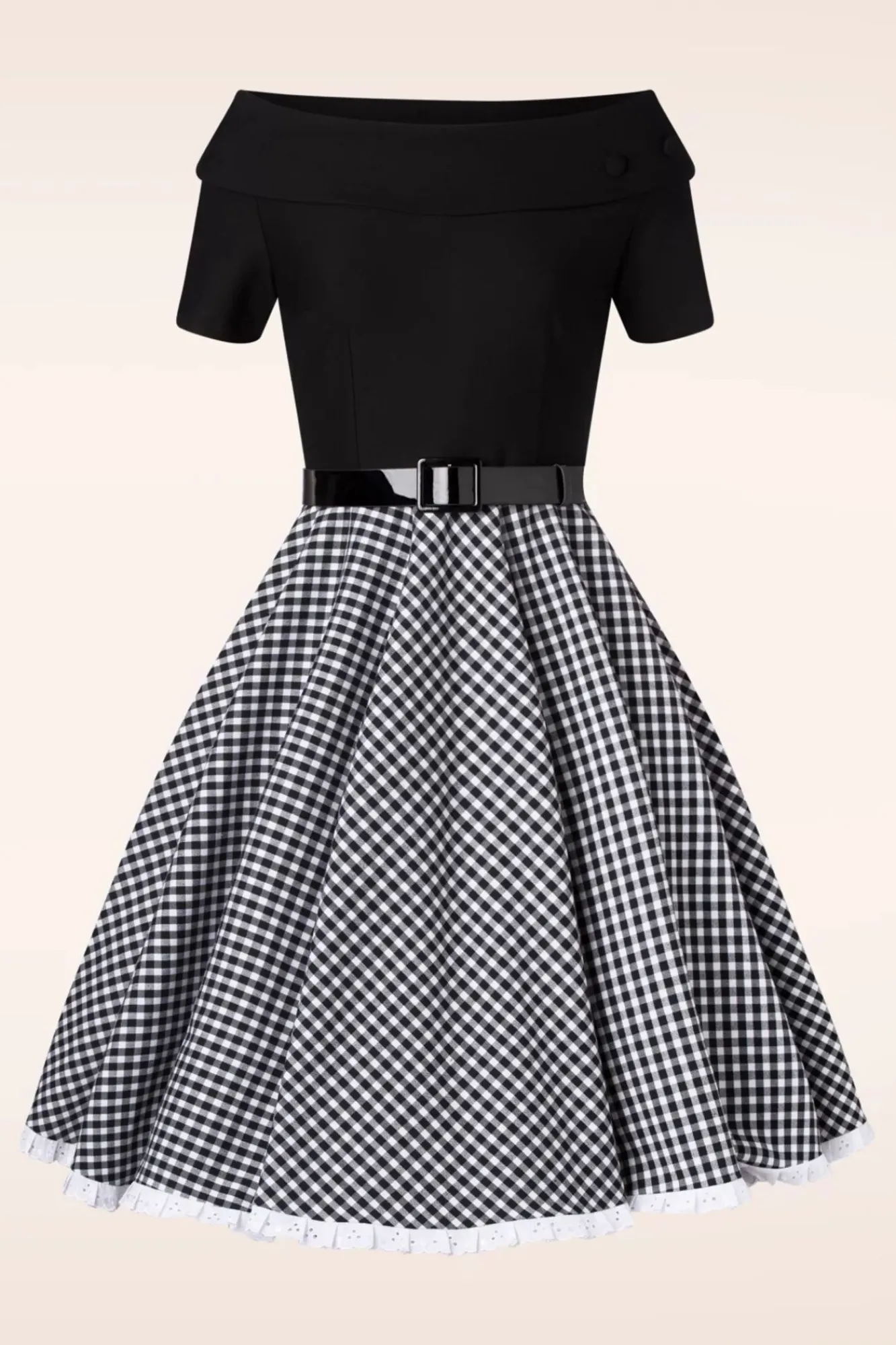 brigitte_gingham_swing_jurk_in_zwart_en_wit_3.webp New Glamour Bunny Brigitte Gingham Swing Jurk In Zwart En Wit