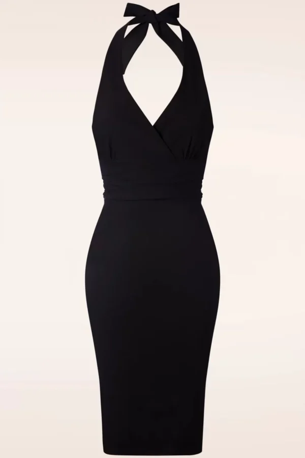 Store Vintage Chic for Topvintage Cher Halter Pencil Jurk In Zwart