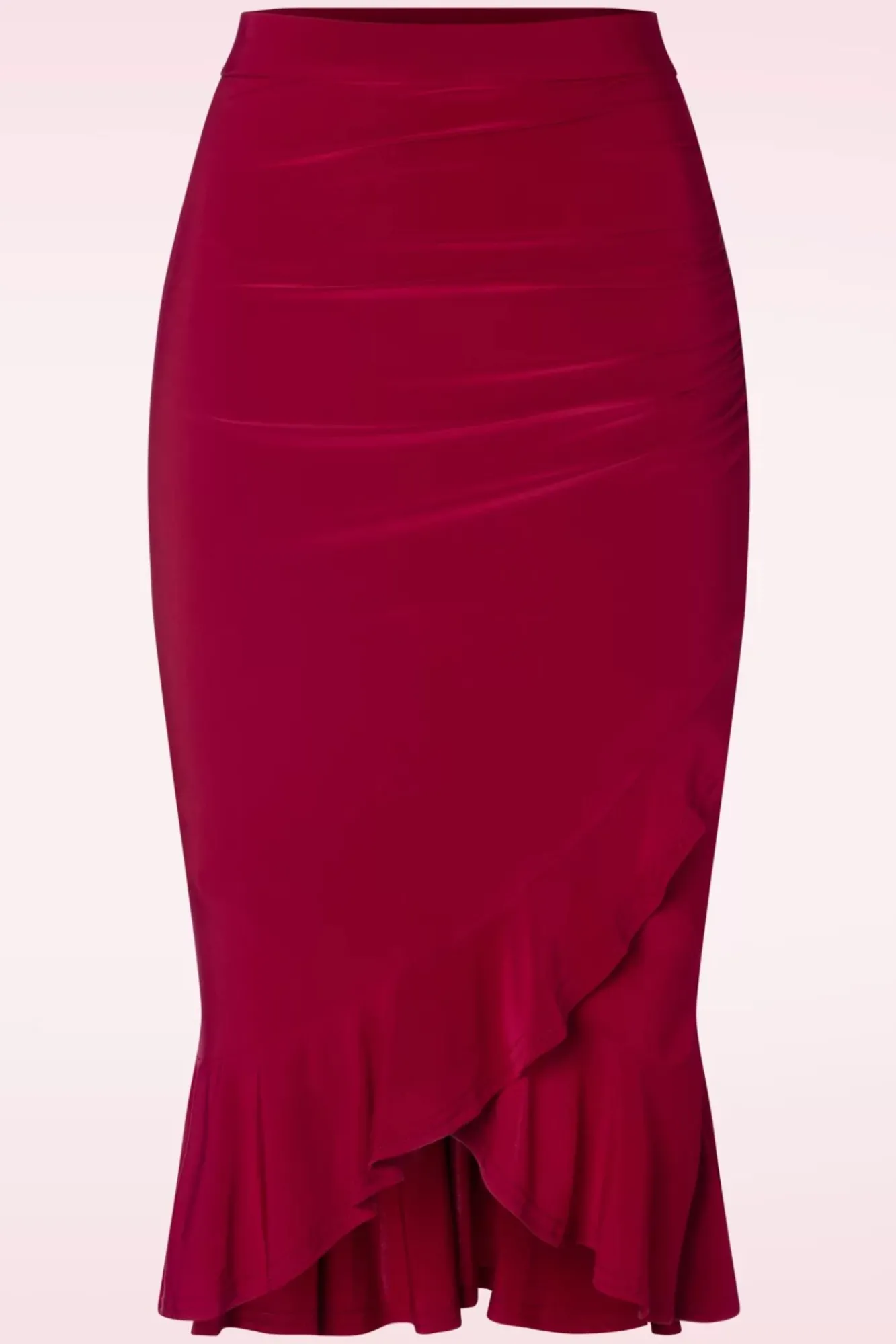 gianna_ruffle_pencil_rok_in_rood_0.webp Cheap Vintage Chic for Topvintage Gianna Ruffle Pencil Rok In Rood