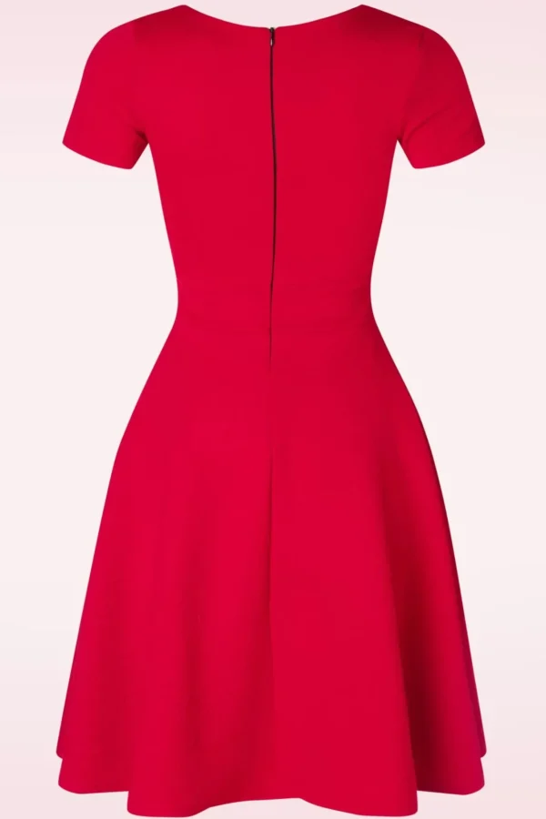Store Vintage Chic for Topvintage Jenna Jacquard Jurk In Rood