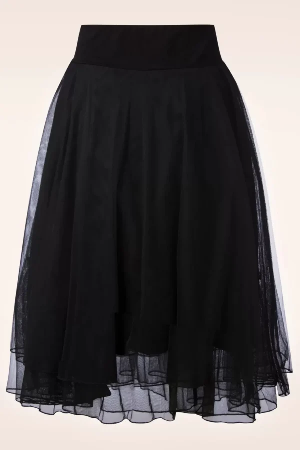 Discount LaLamour Mendy Mesh Gelaagde Rok In Zwart