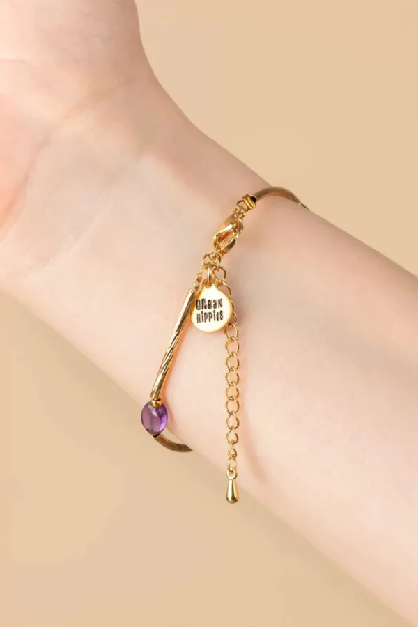 Store Urban Hippies Sassy Ametista Armband In Goud En Paars