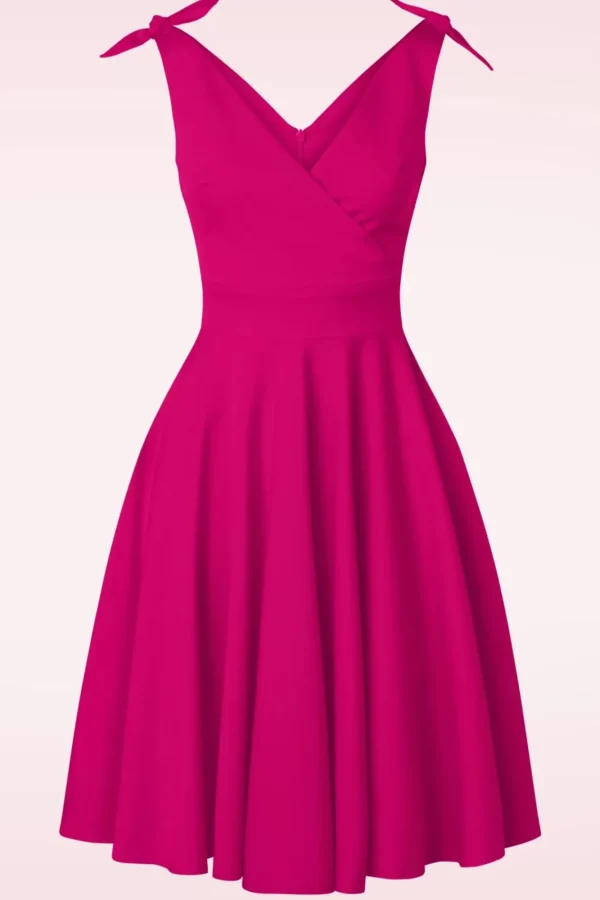 Cheap Glamour Bunny The Harper Swing Jurk In Telemagenta Roze
