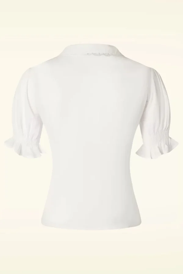 Cheap Vixen Vintage Geborduurde Bloemenblouse In Wit
